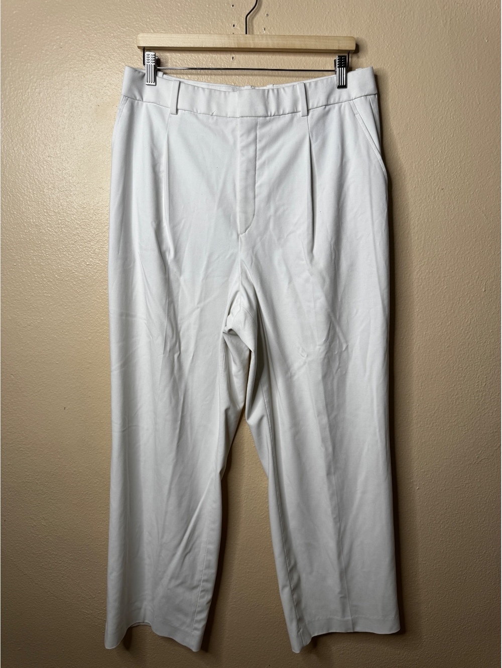 Uniqlo Womens XL White Stretch Ankle Pants Tapered Trousers